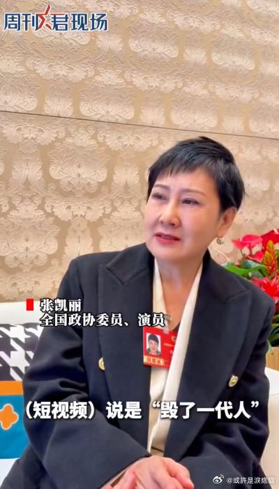 张凯丽说短视频不会毁掉一代人张凯丽称禁止未成年用网是因噎废食 这次张凯丽的发言很