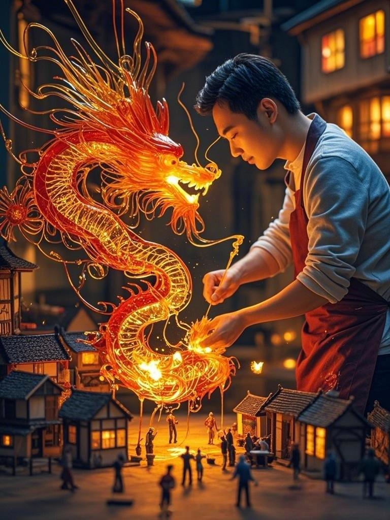 ai创造营 当AI遇见糖人，会出现怎样奇妙的火花～提示词：微观世界，微距摄影，一