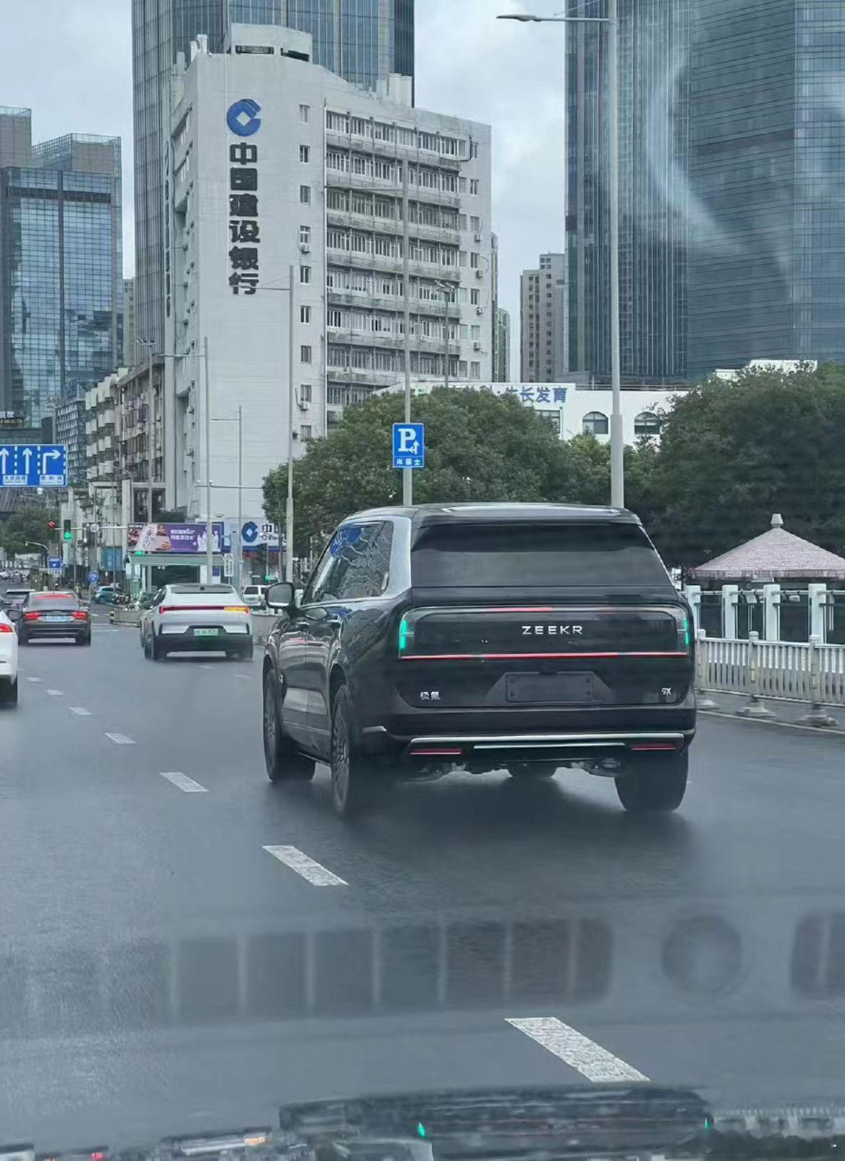 一台极氪9X正自个儿开在路上，两边灯嗖嗖闪亮，自动驾驶全开，帅得飞起！ ​​​