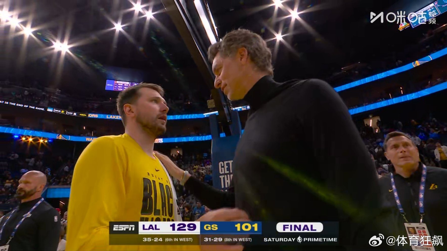 结束连败！湖人客场129:101战胜勇士！湖人vs勇士  cr：勒布朗图汇 