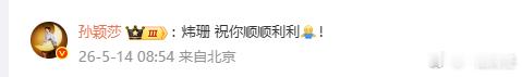 【孙颖莎祝福刘炜珊顺顺利利】 5月13日，孙铭阳宣布退出国家队后，刘炜珊也官宣退