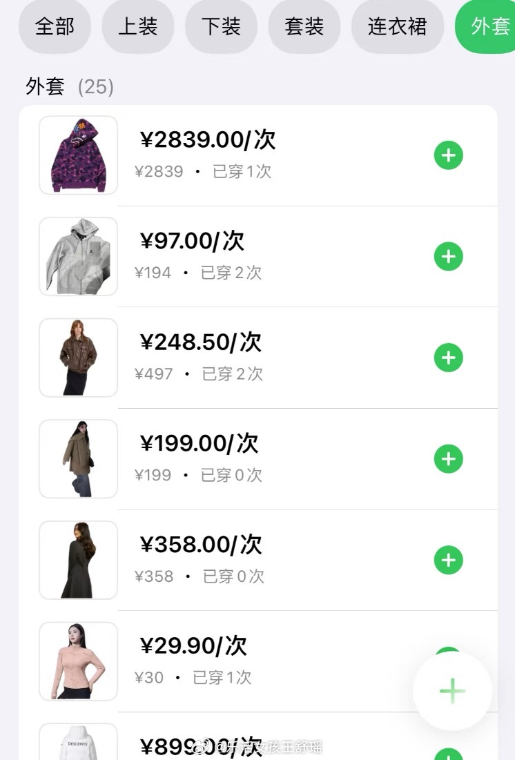 决定对所有服饰实行末位淘汰制记录下每个服饰的穿戴次数就能更好的断舍离👗兴趣稀引