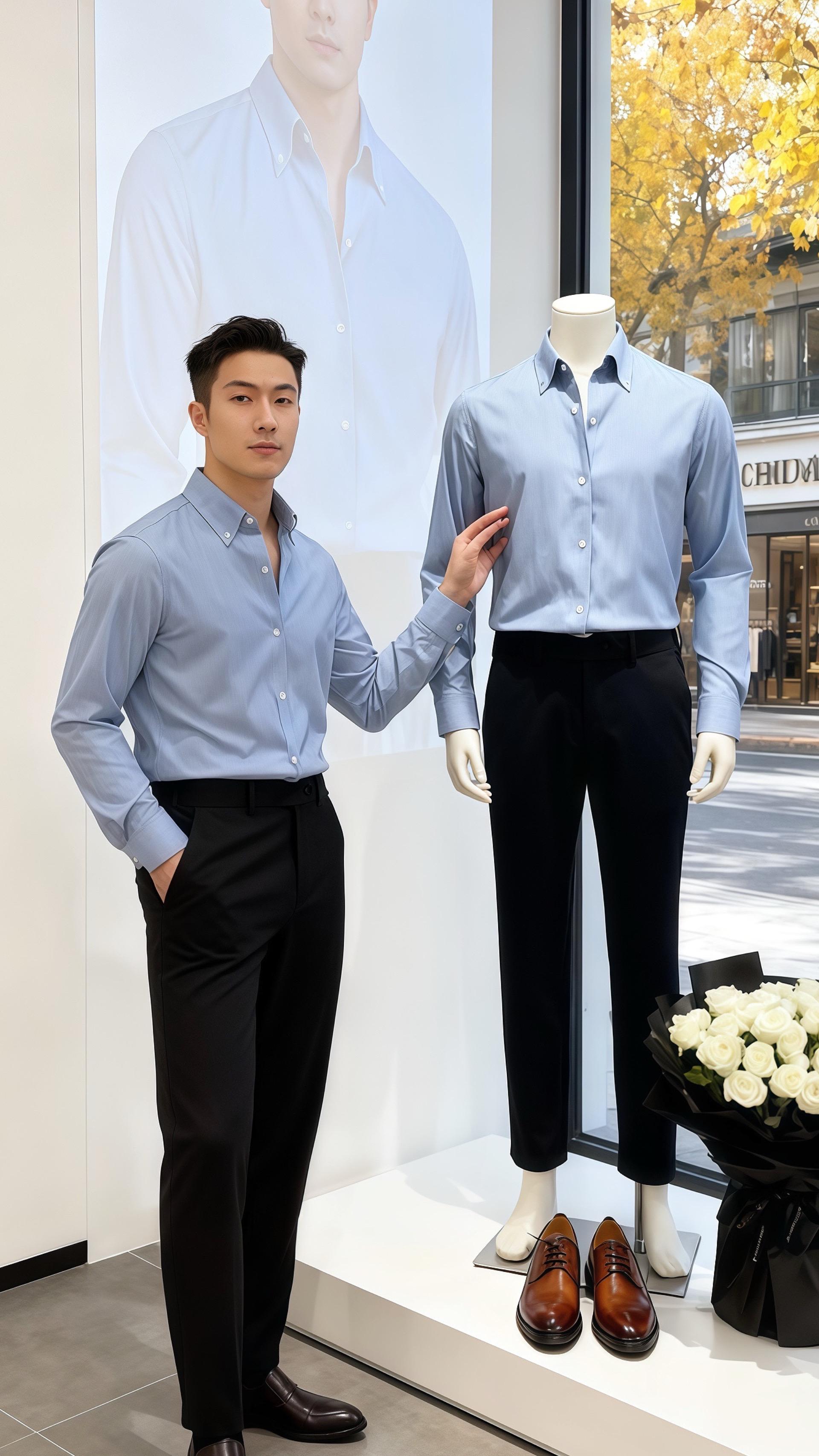 秋日的午后，阳光透过落地窗，在白色台面上洒下斑驳的光影。皓明倚着台面...