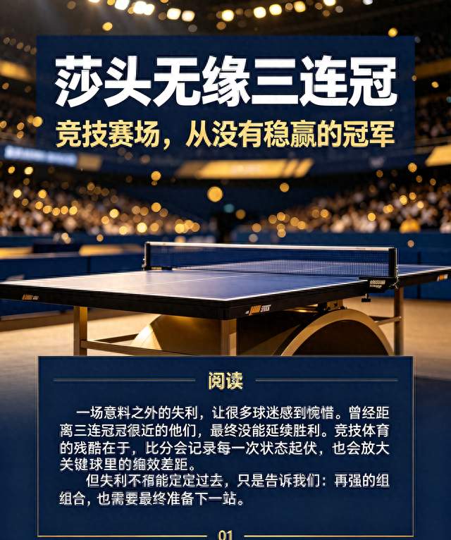 莎头”遭横扫无缘三连冠，竞技赛场从没有稳赢的冠军