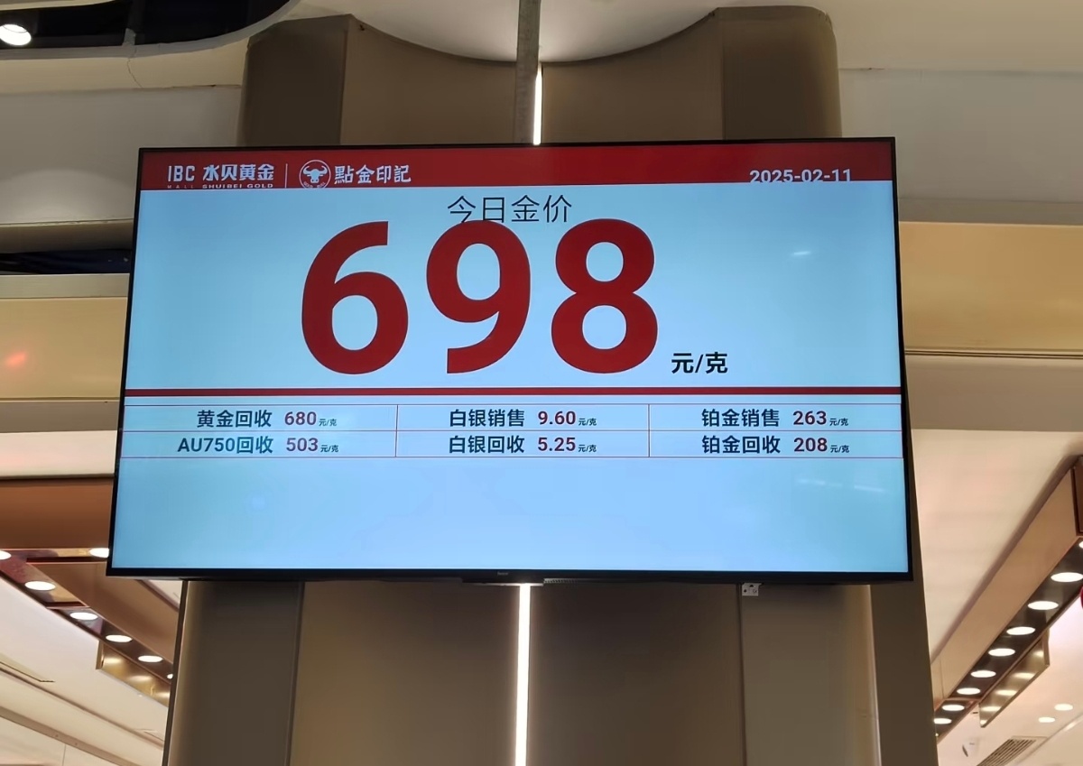 金价疯了，今天水贝698 
