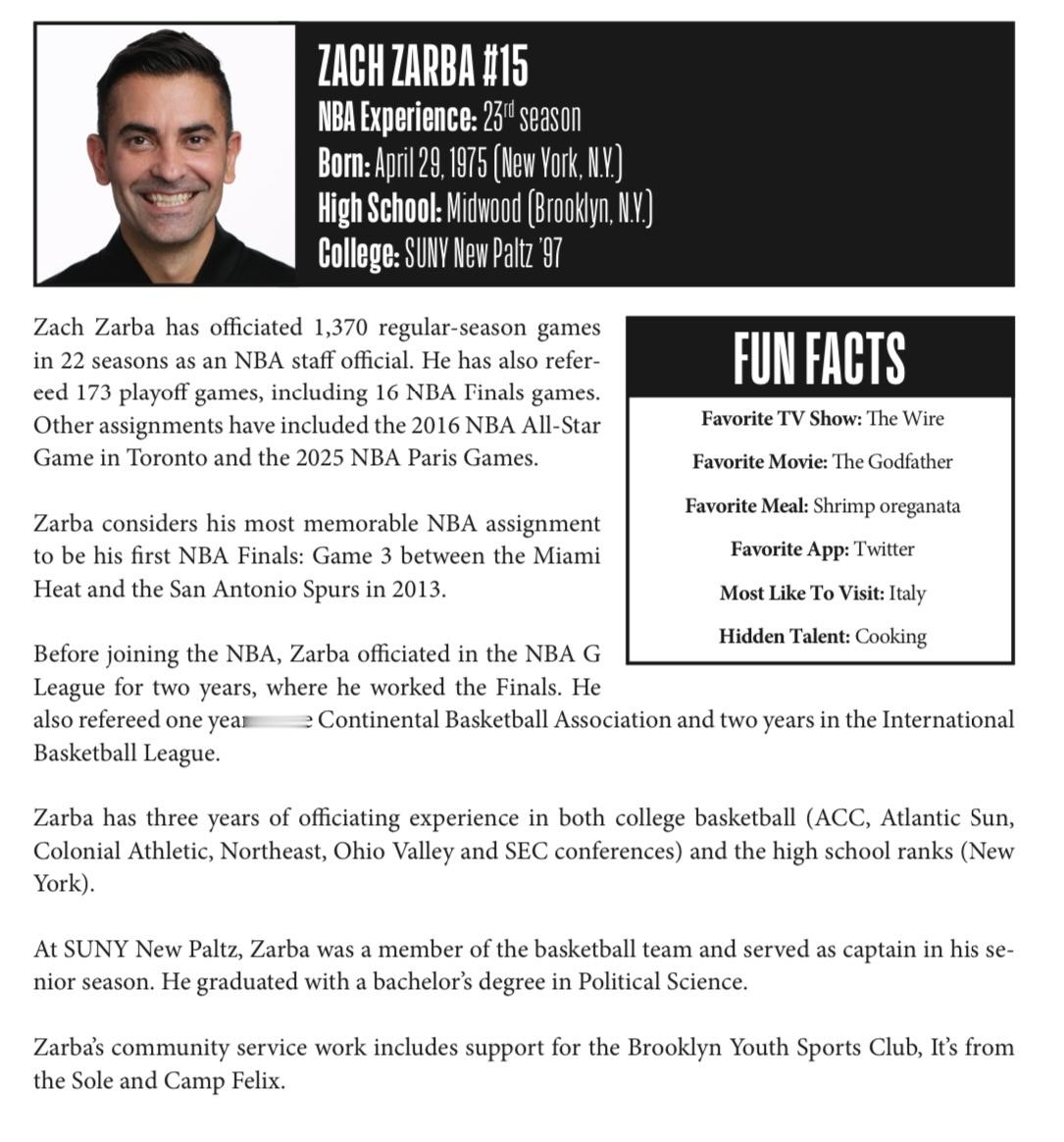 湖人火箭Game3主裁判：ZACH ZARBA 本赛季常规赛执法湖人4胜2负本赛