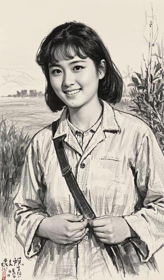 翻到这组素描瞬间破防了✨
没有滤镜、没有修图，只有最朴素的工装、最干净的笑容，和