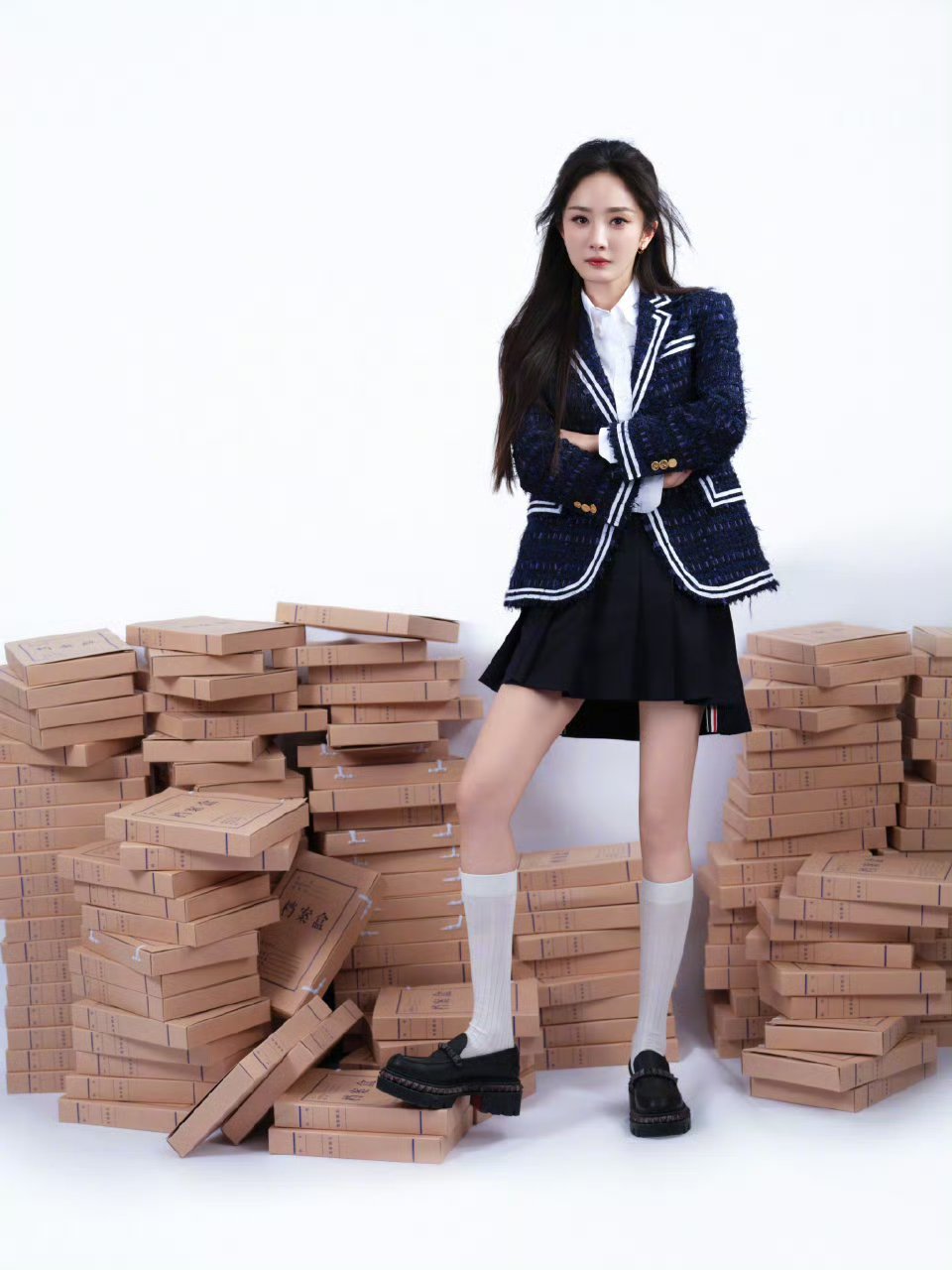 杨幂白色高筒袜杨幂杨幂杨幂