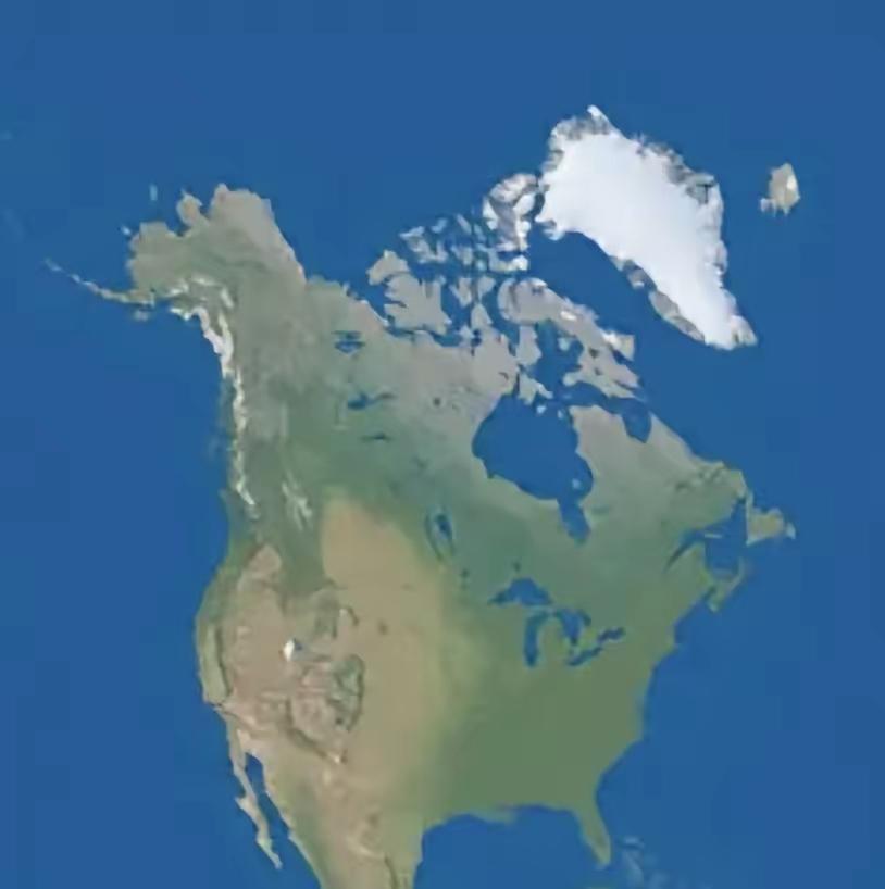 这就是特朗普眼中的美利坚帝国，庞大无比，囊括加拿大和格陵兰岛，成为世界上领土面积