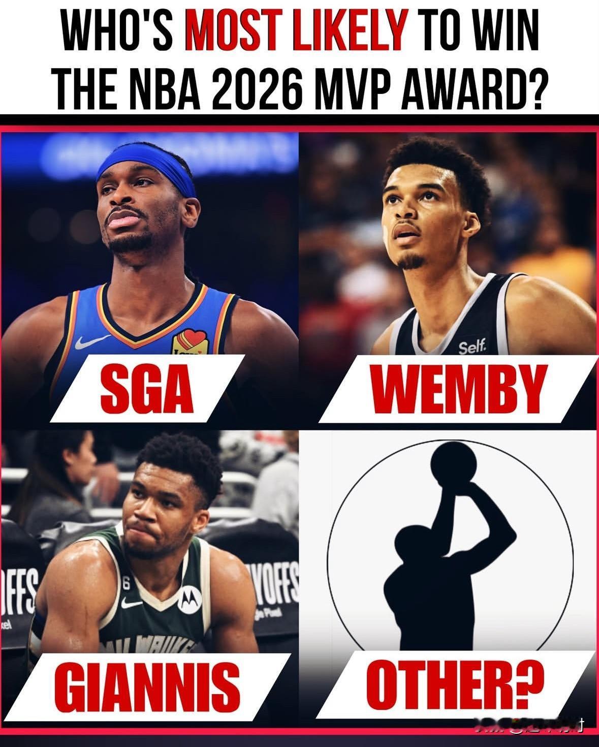 除了亚历山大、文班亚马、字母哥外，还有谁最有可能获得NBA2026年的MVP奖杯