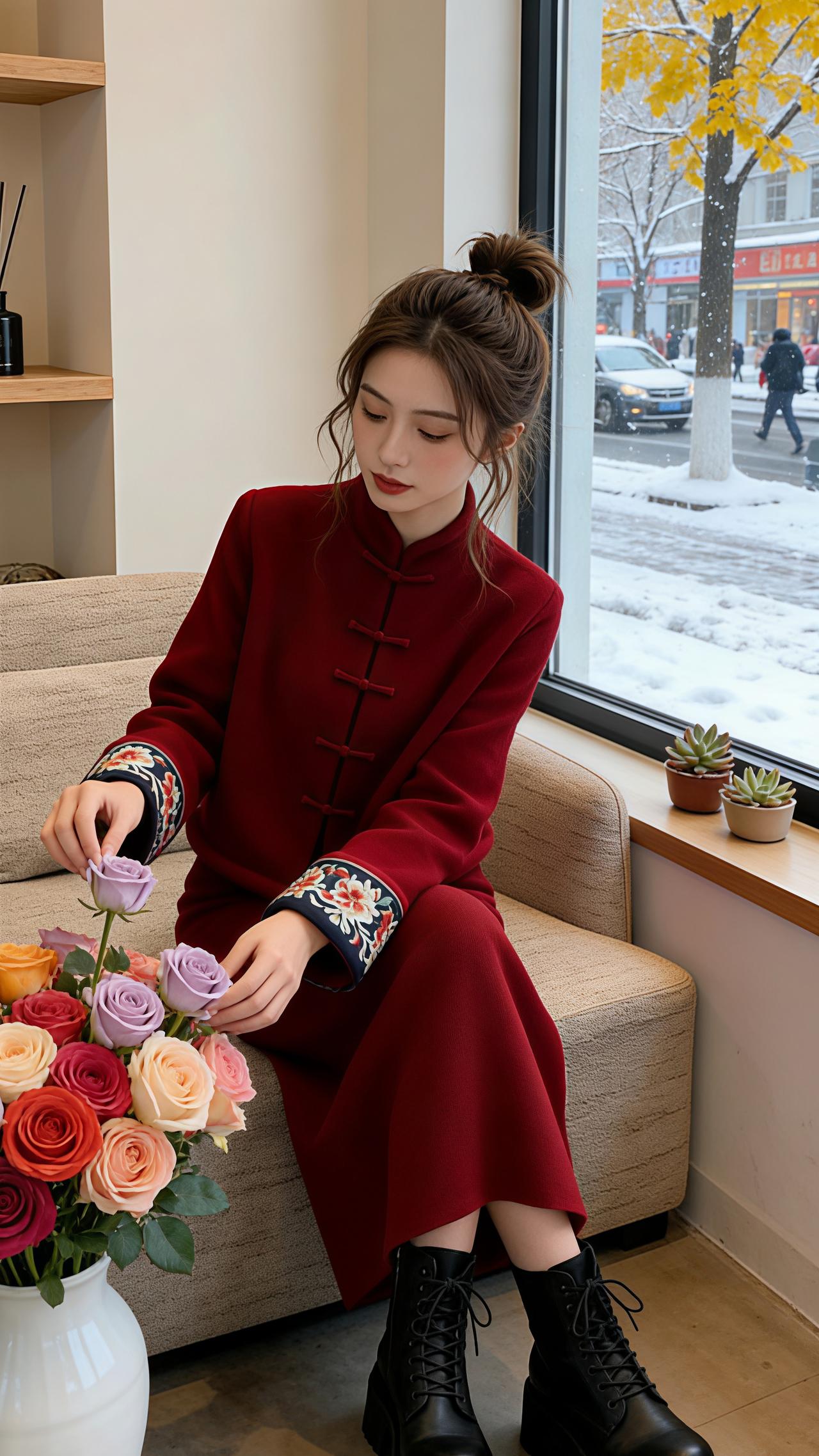 新年穿搭 重工刺绣 穿搭 红色系 新中式国风