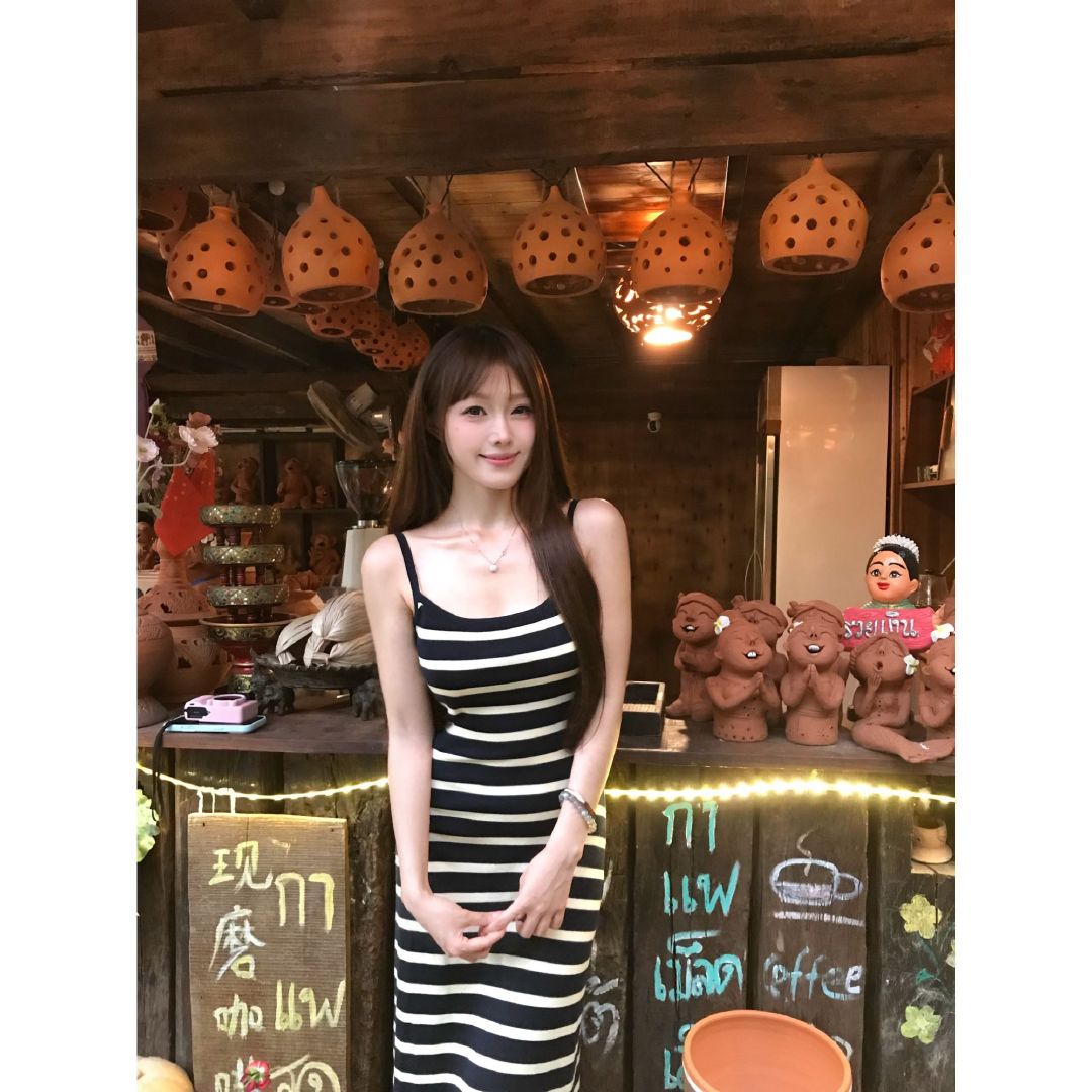 麻辣女人【莱赛尔条纹裙】针织高弹正反两穿连衣裙，莱赛尔混纺凉滑亲肤高弹不勒肉，竖