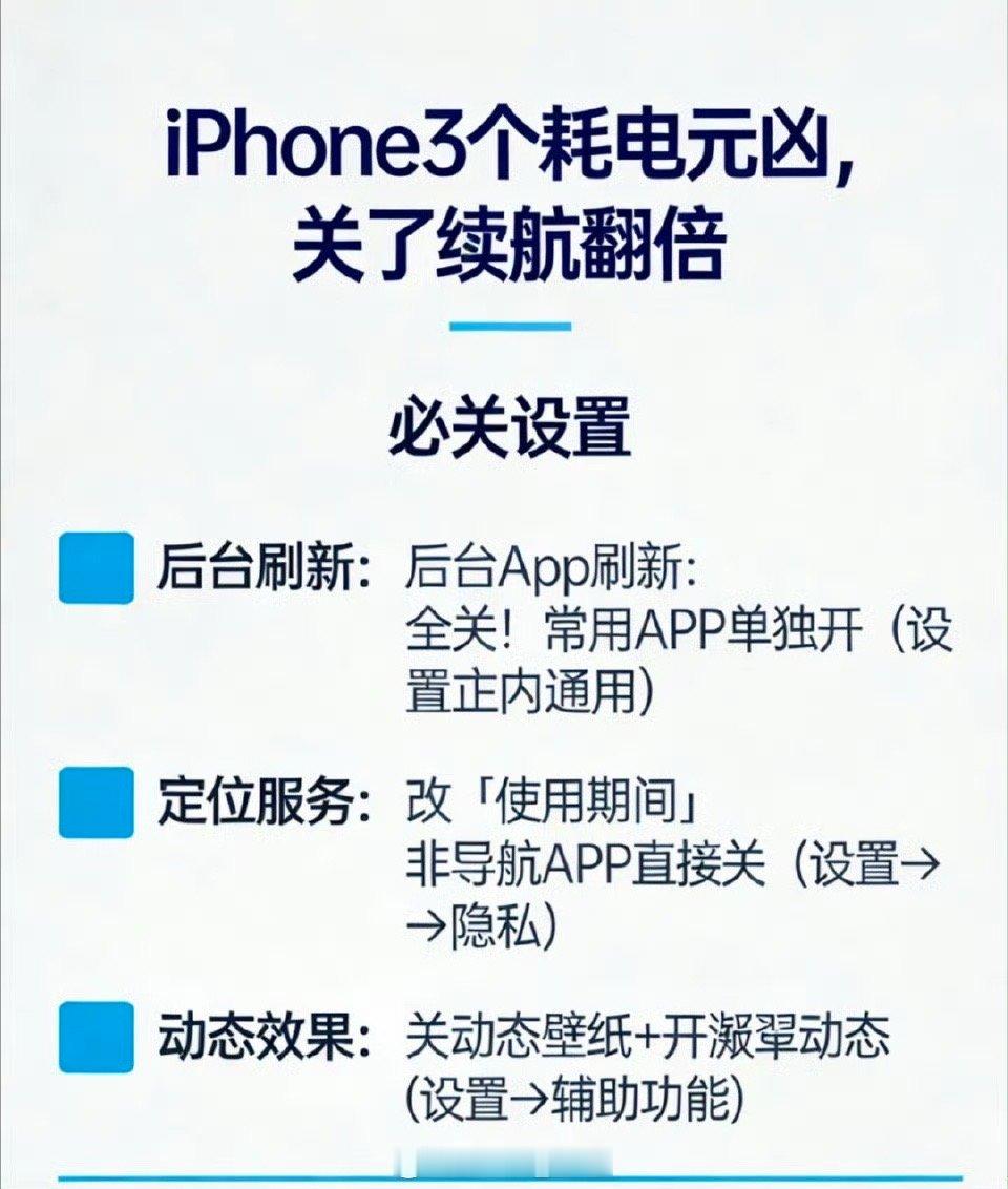 iPhone最费电的3个设置 不是…iPhone怎么现在才来扫盲吗？说明书这些都
