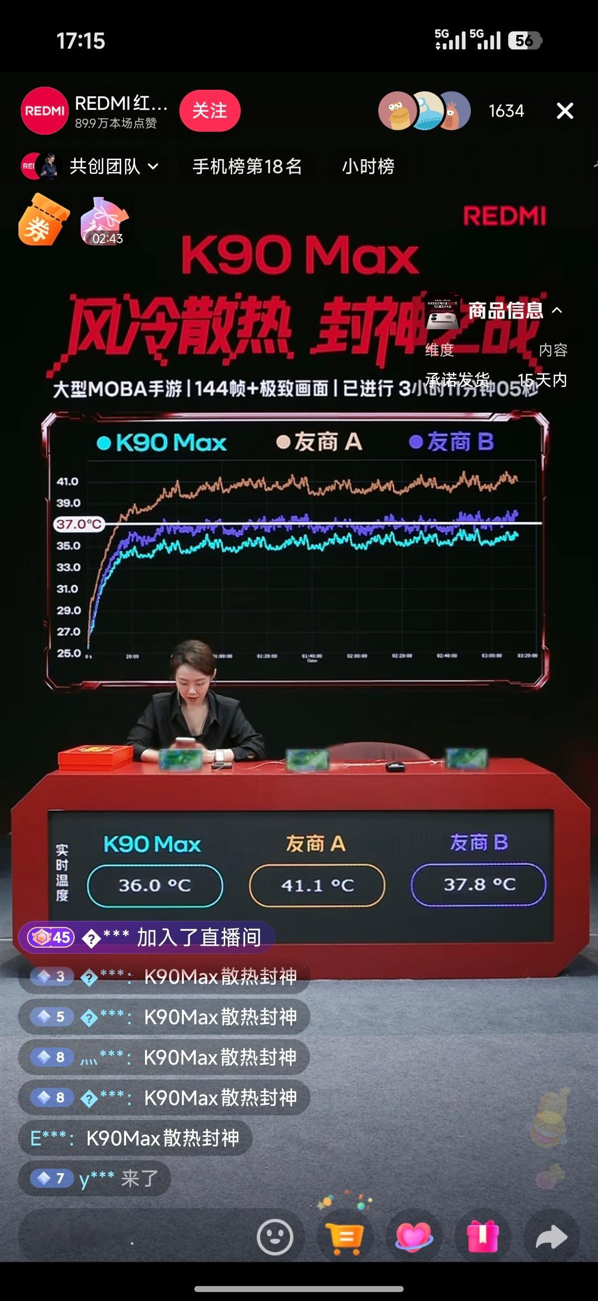 我的天，都3个多小时了，K90 Max温度居然还是没有超过37℃，只有36.1℃