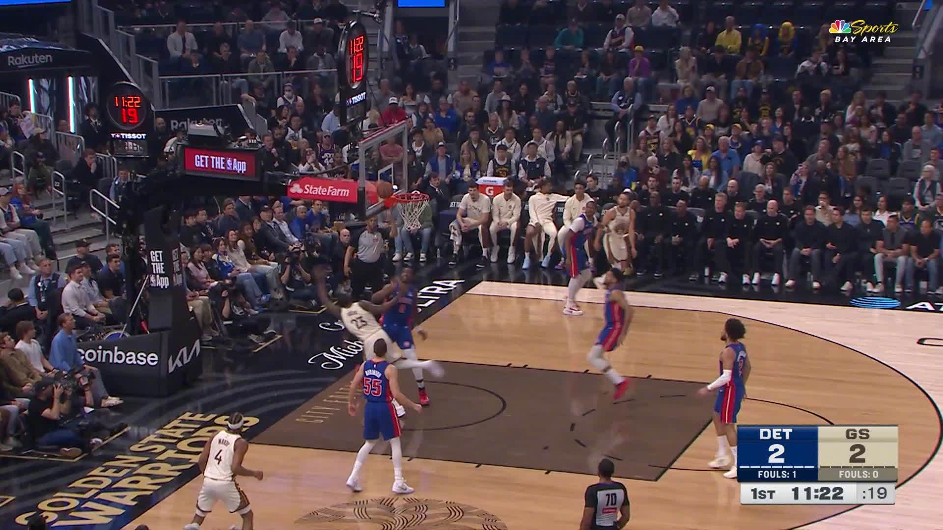 开场格林造二加一🏀活塞vs勇士