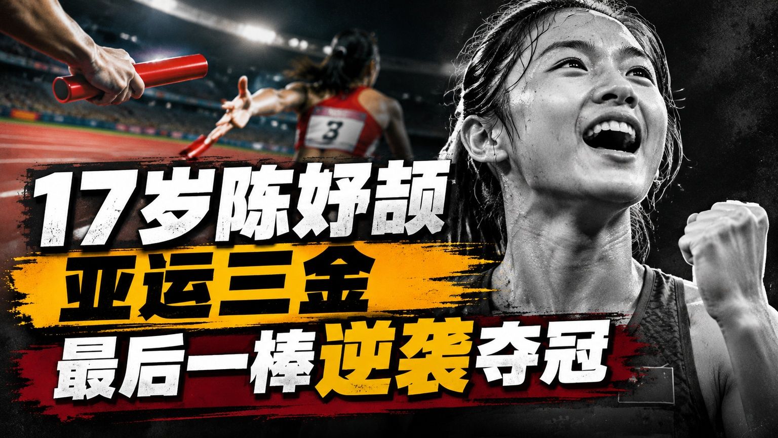 17岁陈妤颉亚运三金，最后一棒逆袭夺冠