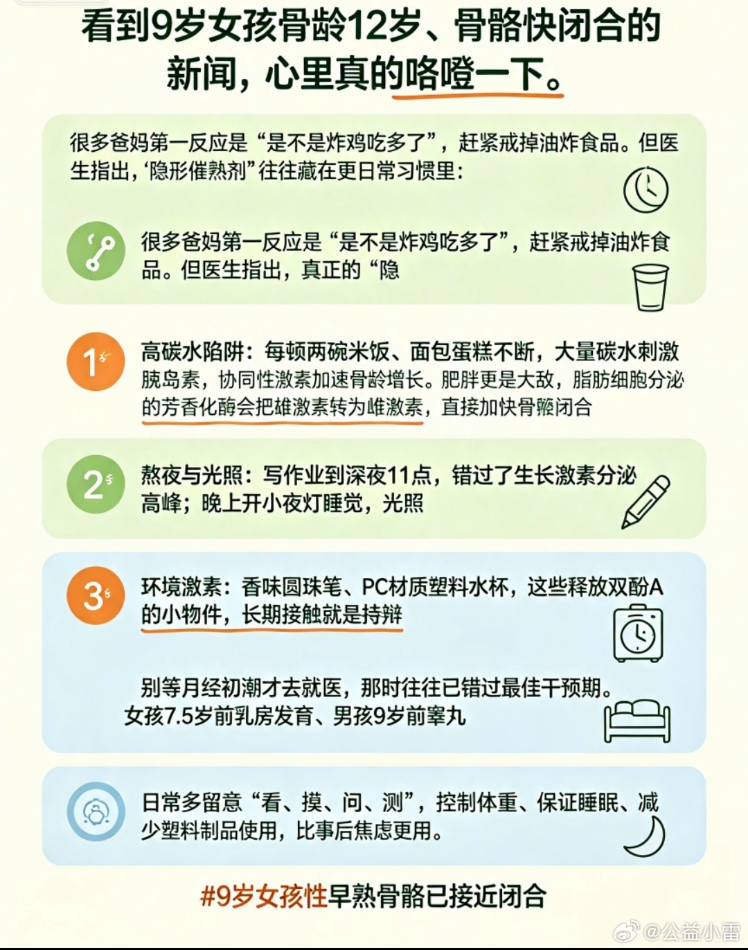 看到9岁女孩骨龄12岁、骨骼快闭合的新闻，心里真的咯噔一下。😰很多爸妈第一反应