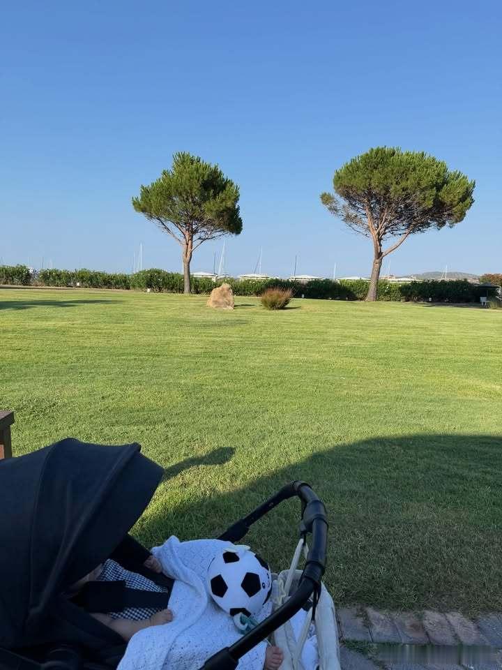 梅里诺  又更了一些chill的度假照，老婆贴贴，宝宝贴贴玩水，还收到了大力神杯