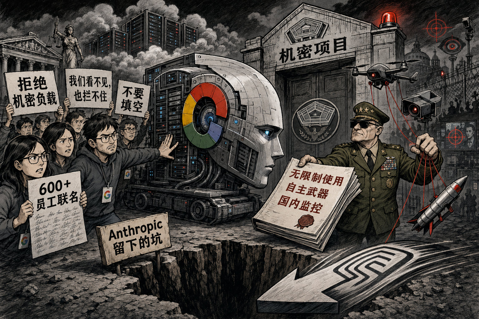 600多名Google员工联名给CEO桑达尔·皮查伊写了一封信，要求他拒绝把Go