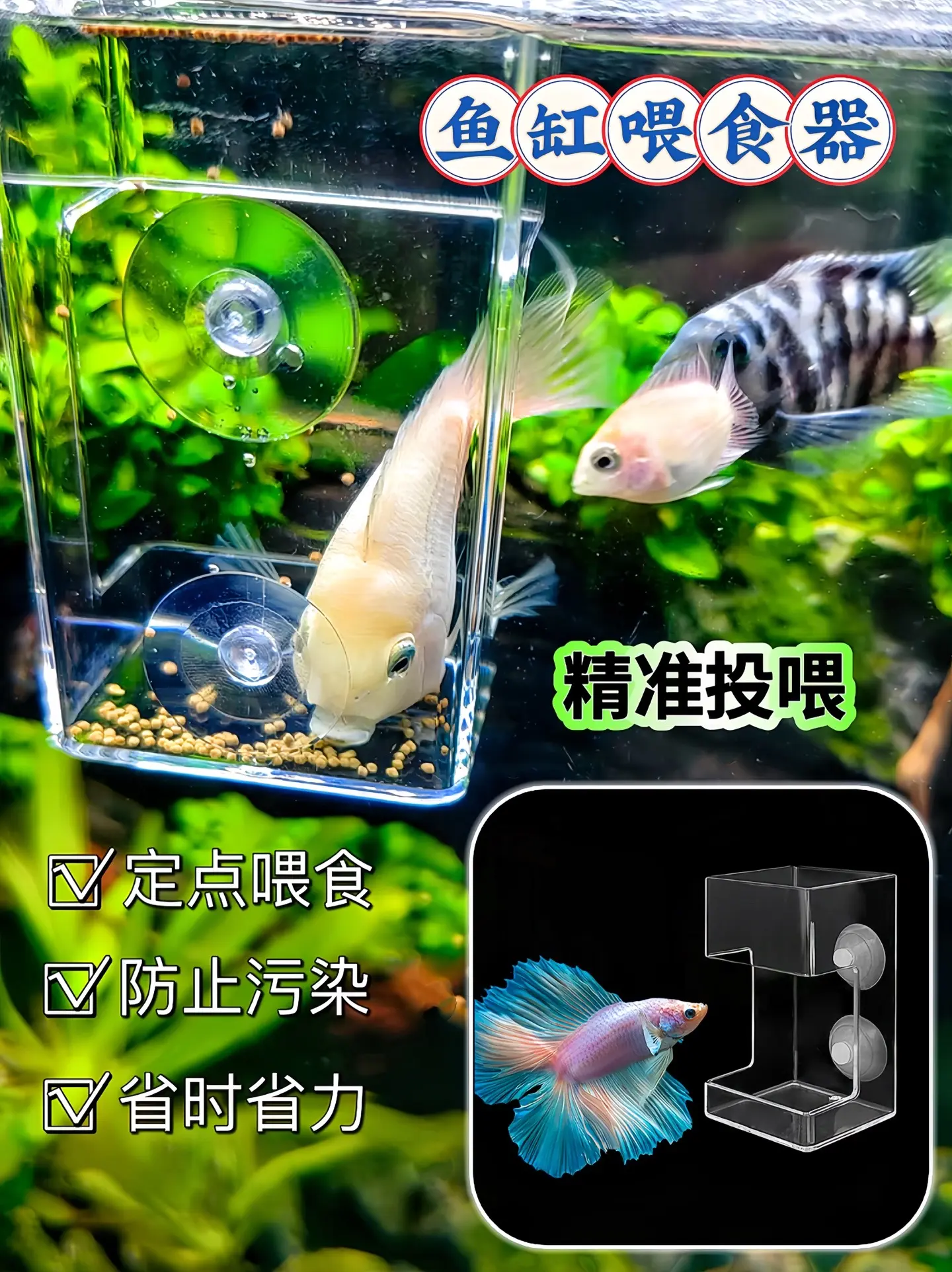 哥哥们，鱼缸喂食器来啦，精准投喂，防止污染，鱼食跑不掉，喂鱼肯轻松