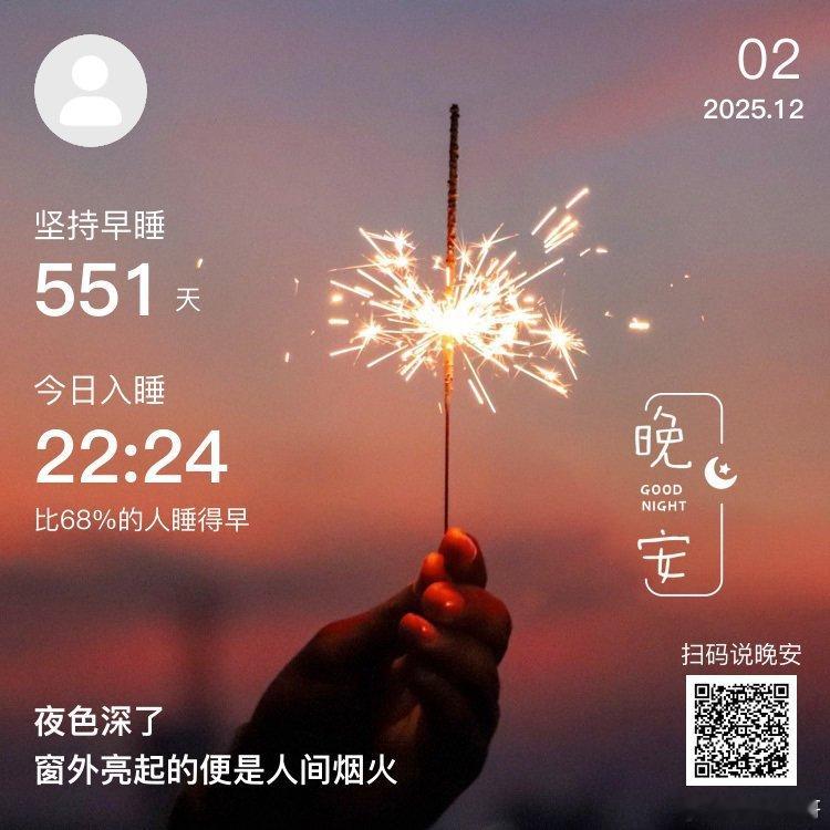日常晚安，你已连续晚安打卡551天。不要急着让生活给予你所有的答案，有时候，你要