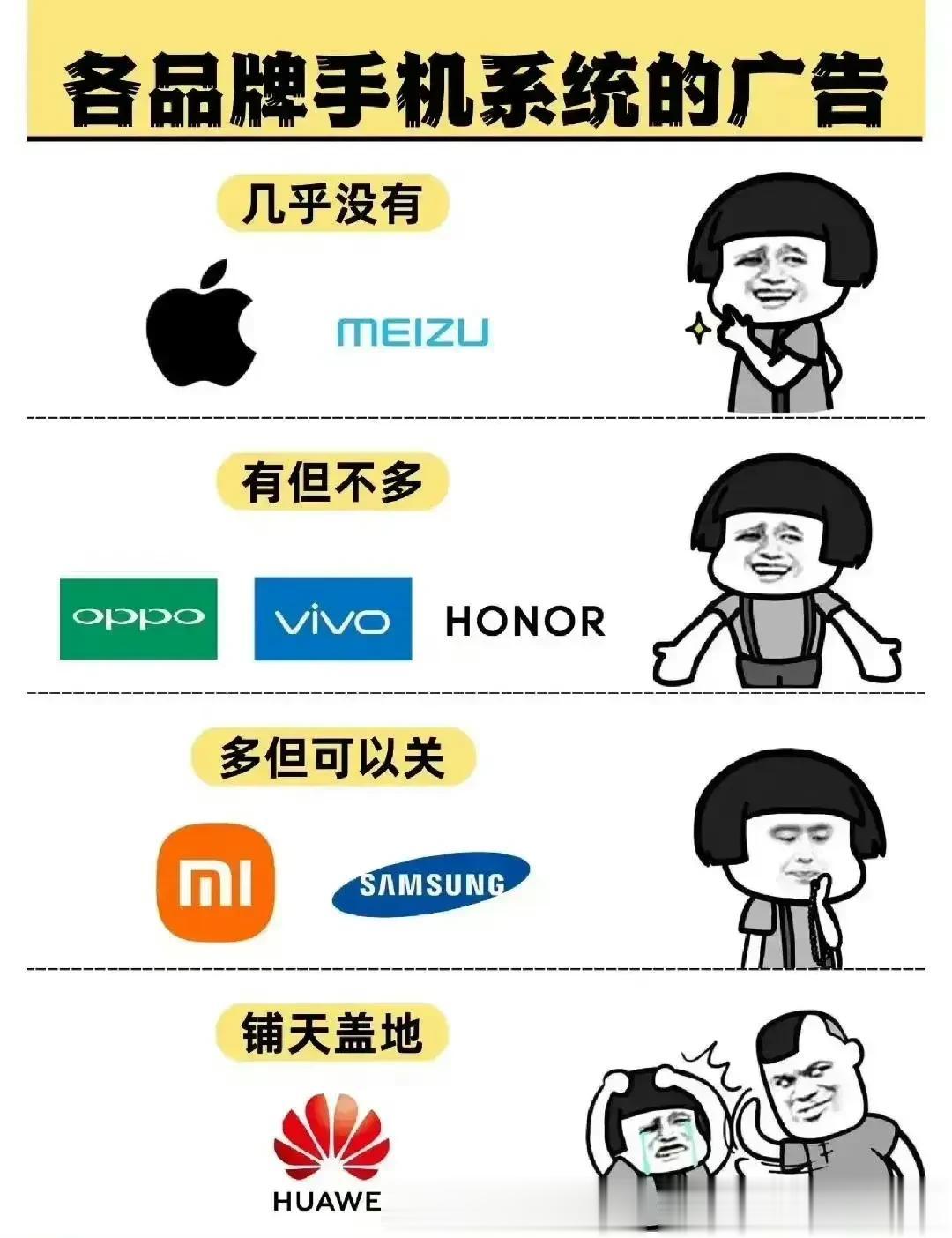 不同品牌手机里的广告，是这样吗？ ​​​