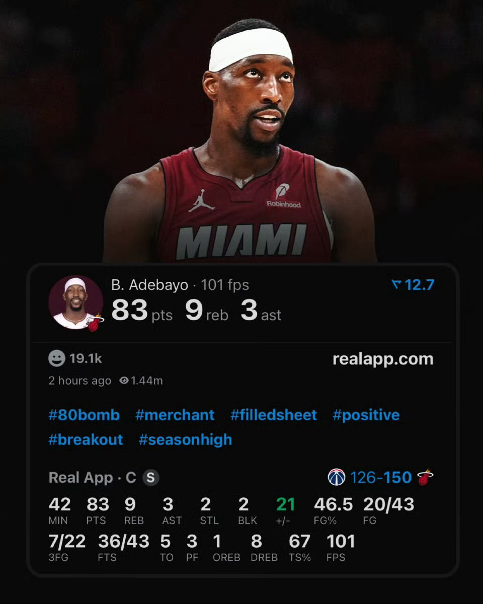 在朋友圈刷到消息！真没想到科比的81分还有被超越的一天！阿德巴约83分