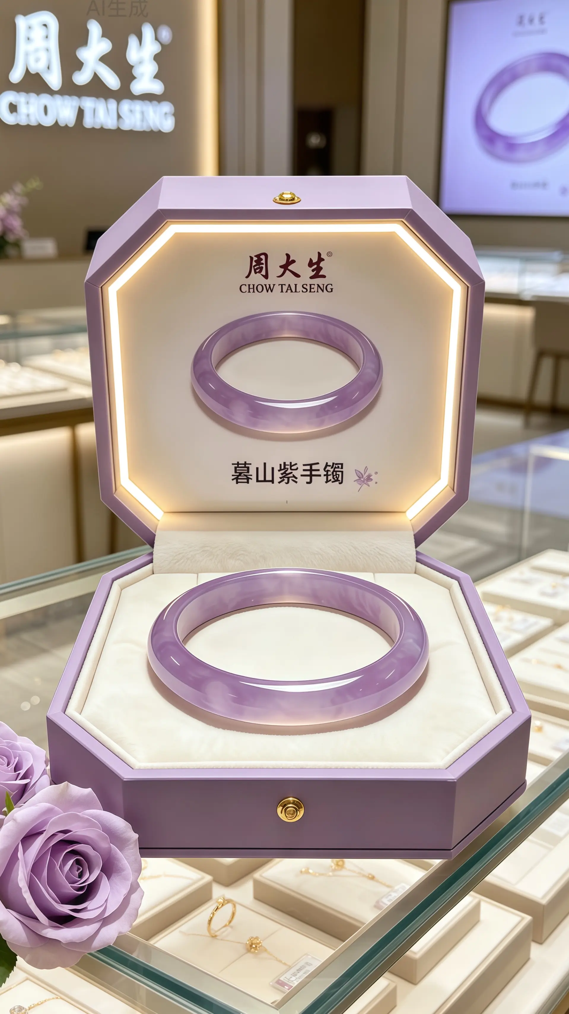 手镯母亲节礼物  听说每个女孩子都有一个新手镯  周大生 首饰