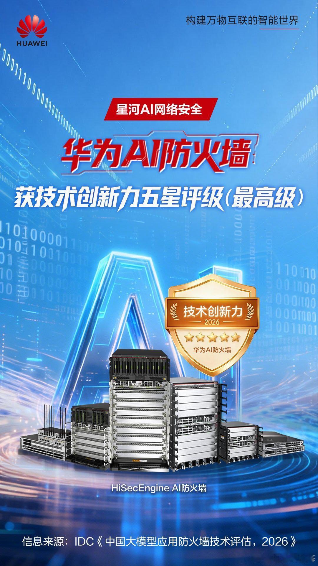 这个赛道依然很安静，华为斩获首份中国大模型防火墙评估技术创新力五星评级（最高级）