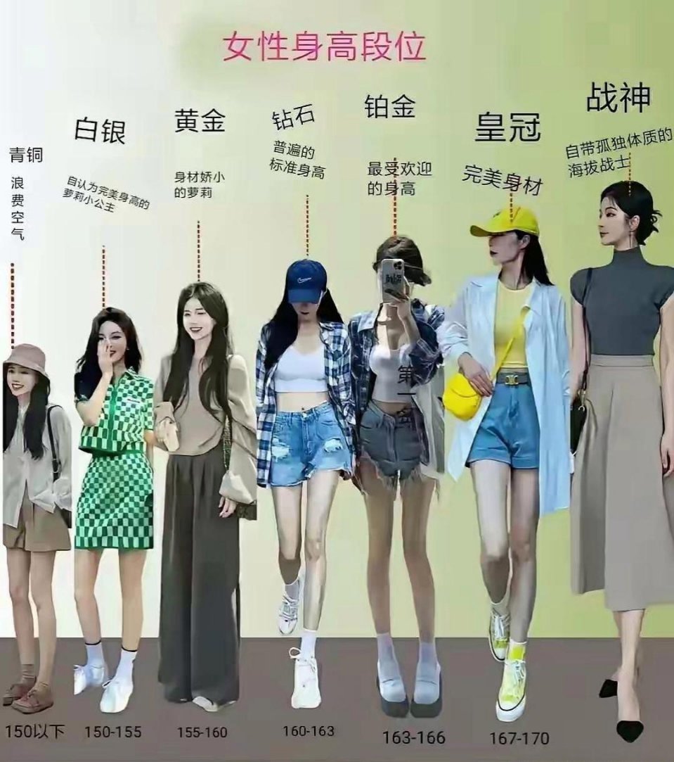 女孩子哪个的身高才是最佳 ​​​