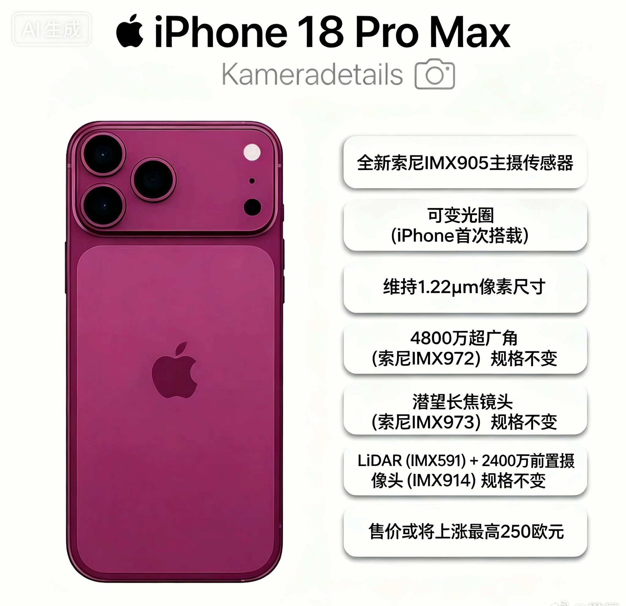 iPhone18Pro影像升级曝光iPhone 18 Pro 的影像系统迎来关键