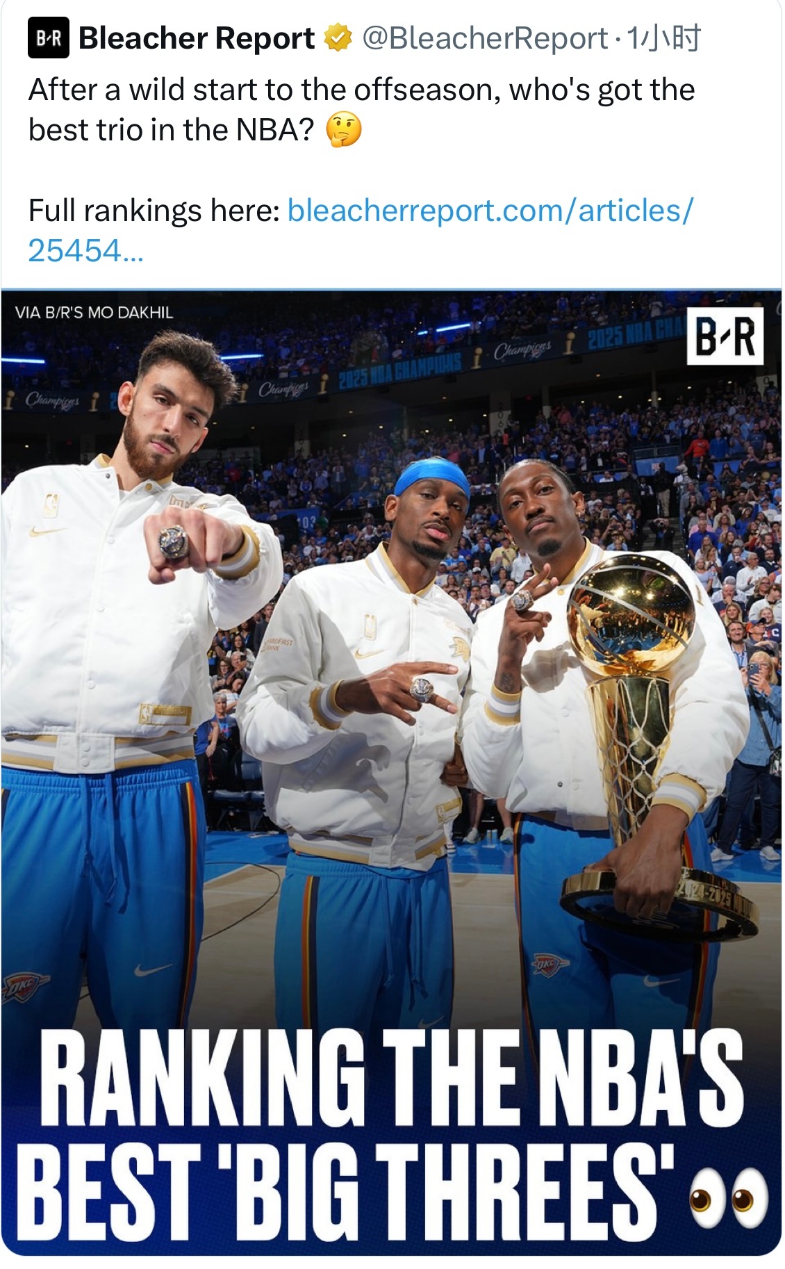 Bleacher Report：休赛期操作风起云涌，如今谁拥有NBA最强三人组？