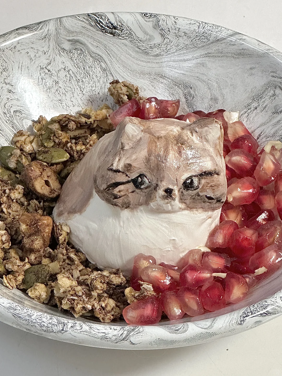 斜眼胖猫猫酸奶碗