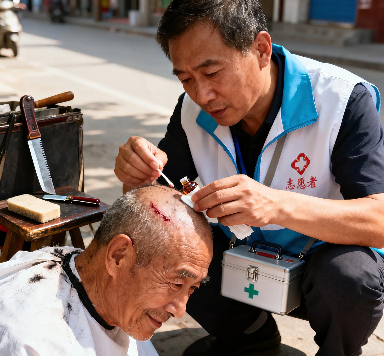 10元剃头剃出满头伤！大爷不忍追责戳中多少人软肋
 
河南大爷花10元理发后头皮