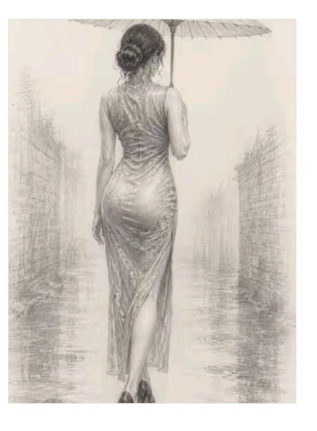素描“美女”
从小就爱学画画；
爸妈让去课外学；
六年来的学画画；
成绩作品还可