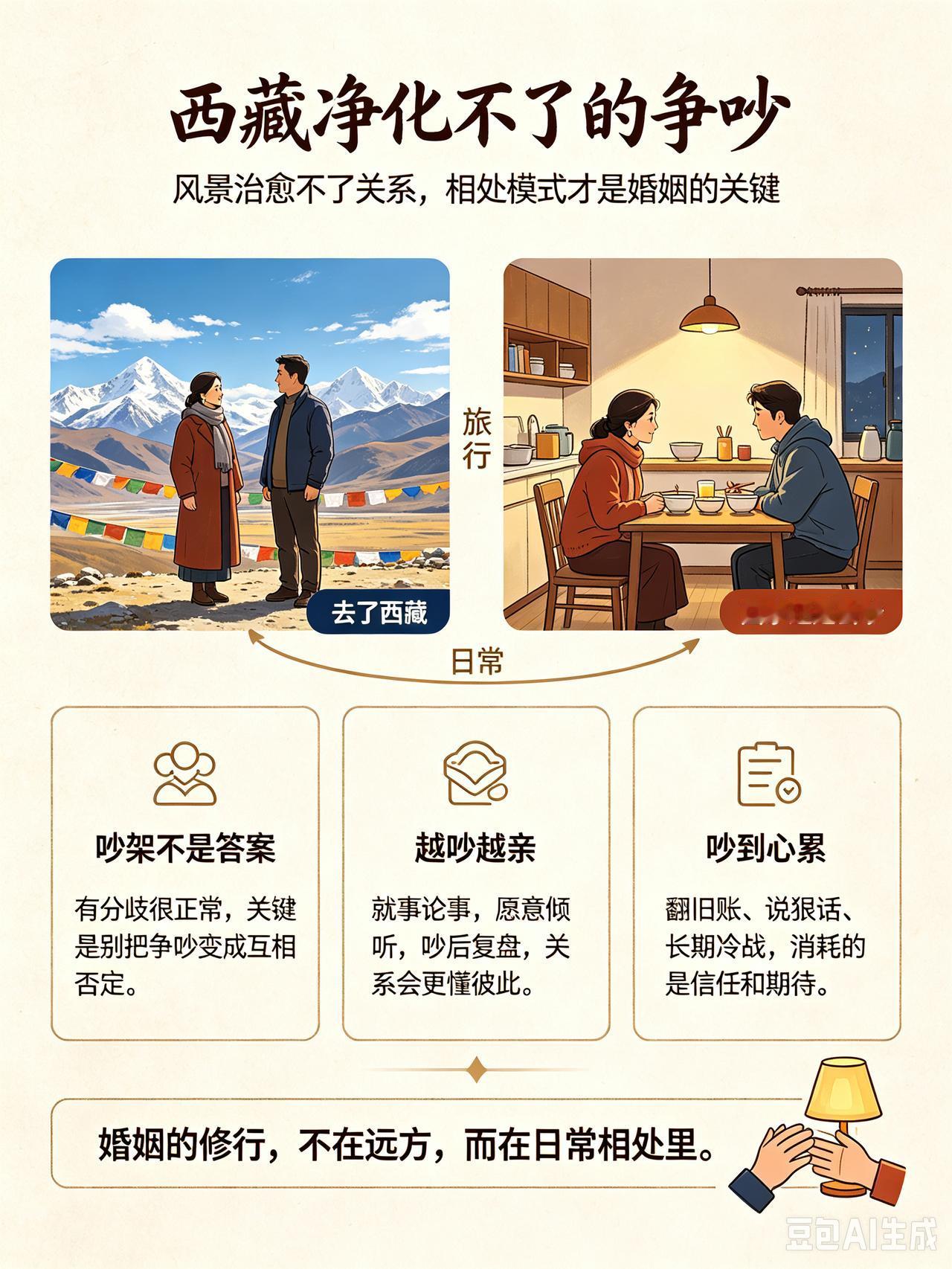 西藏净化不了的争吵，才是婚姻最真实的模样
 
身边有一对夫妻，日常相处最常态的就