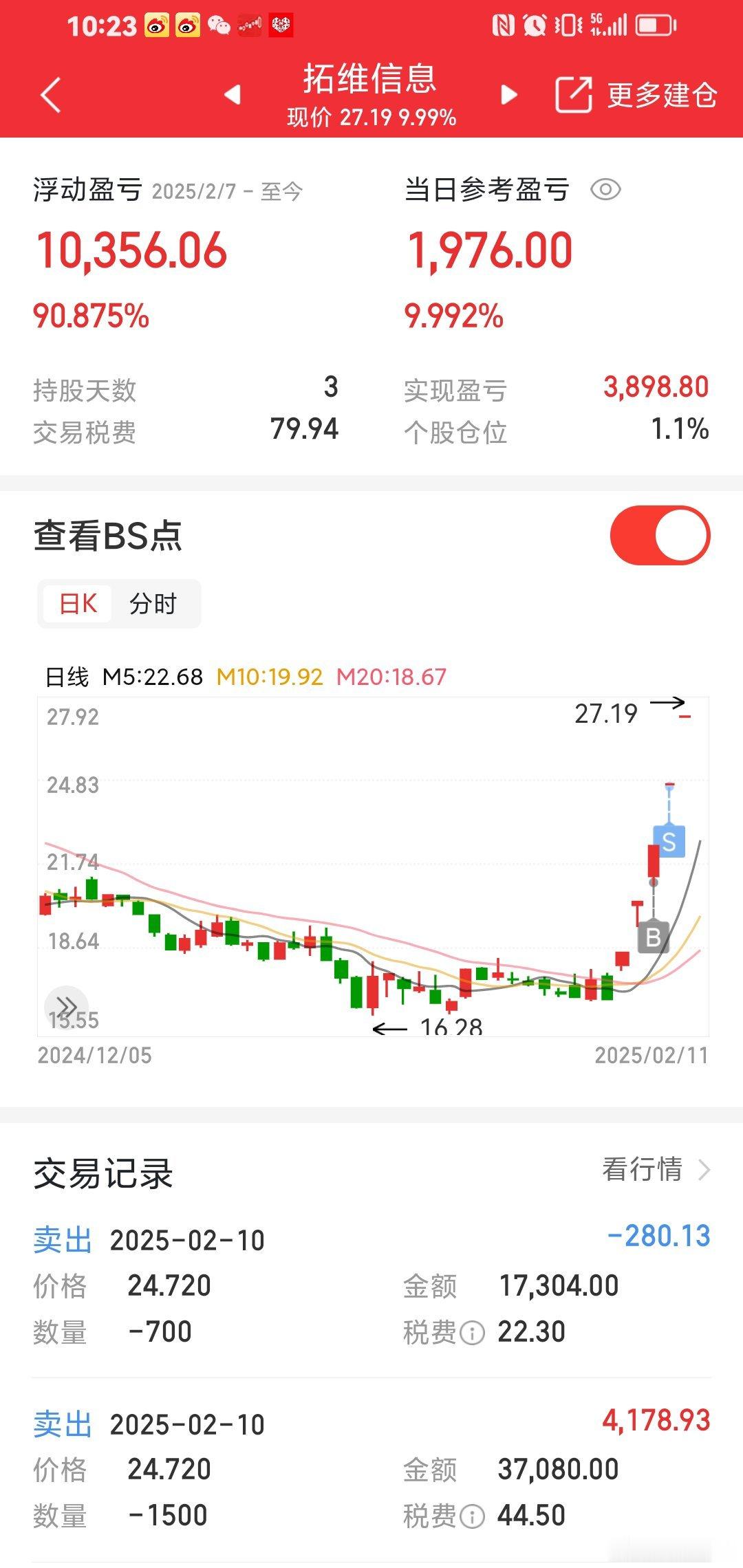 拓维信息，直接顶一字。 