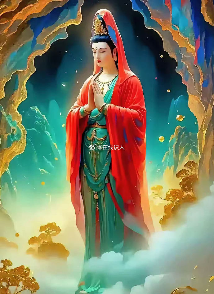 老人说，遇到红衣观音菩萨不能不拜！留下一句【万事大吉】！从此你家风调雨顺 