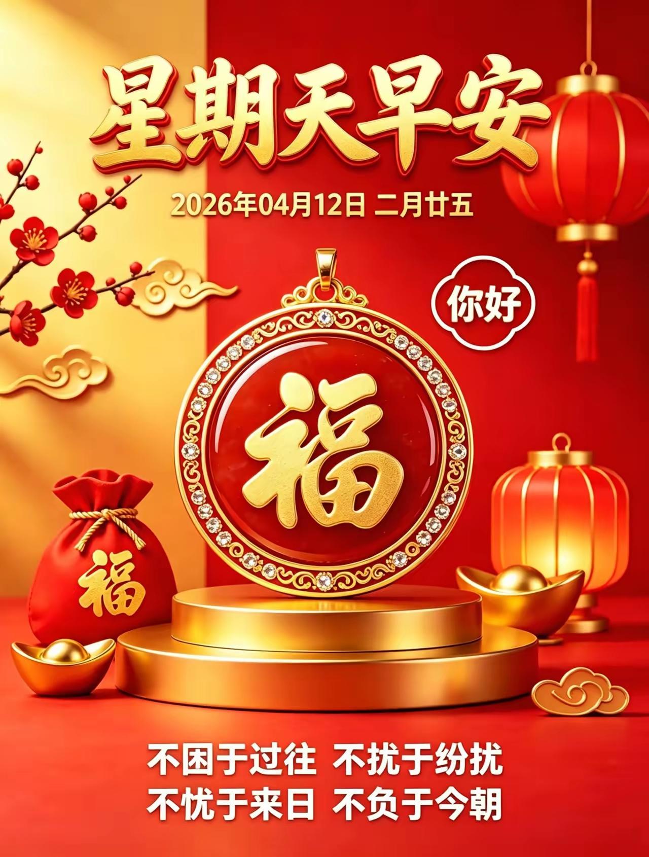 早安～今天是温馨的礼拜天，也是四月十二美好如约而至✨
真心感谢每一位粉丝和友友的