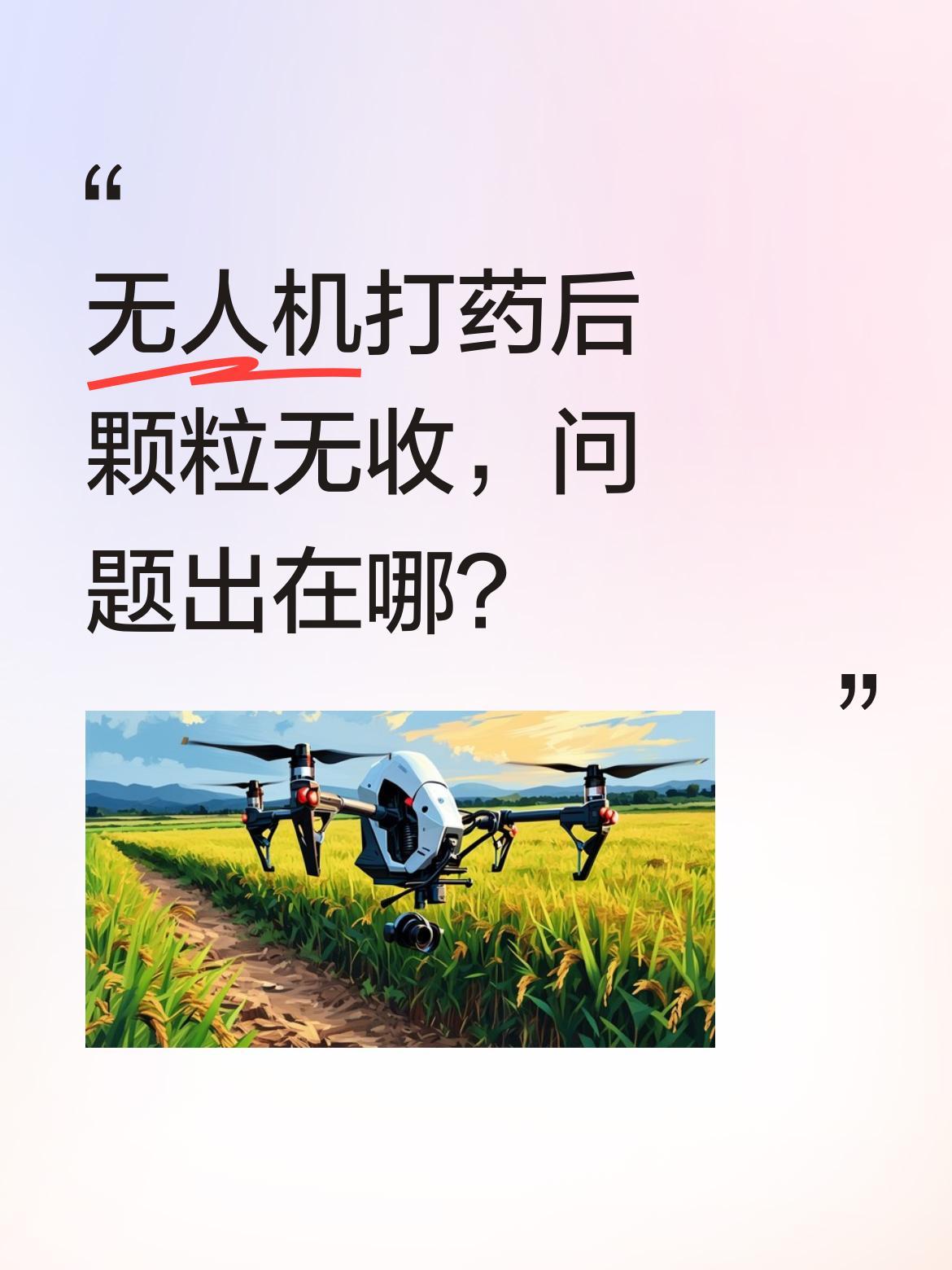 无人机打药后颗粒无收，问题出在哪？
有农户反映使用无人机打药后，油菜籽出现颗粒无