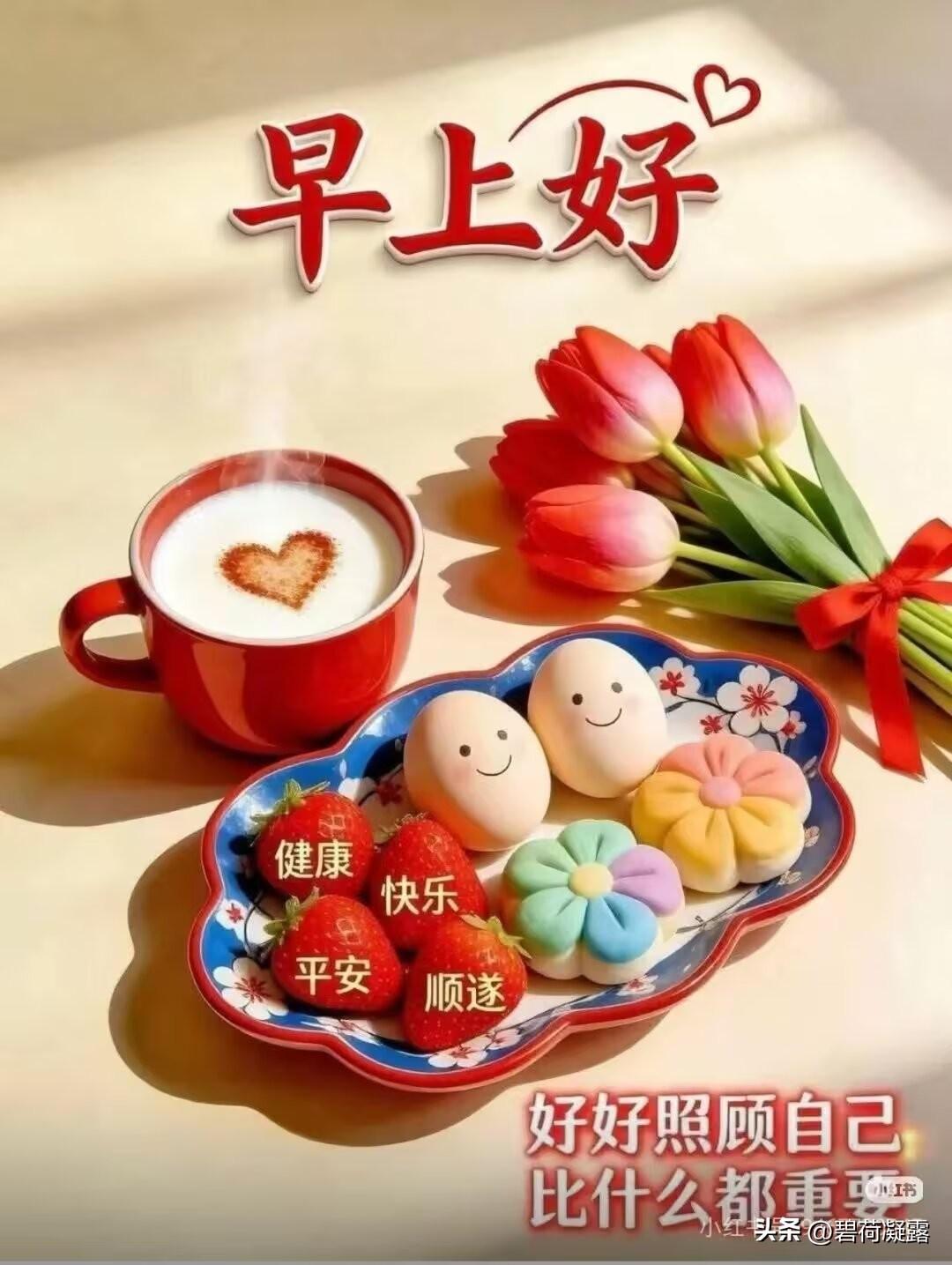 早上好，愿日子从容不迫，生活闲适自在。在这初春时节，愿你心怀温暖，一路向阳，一路