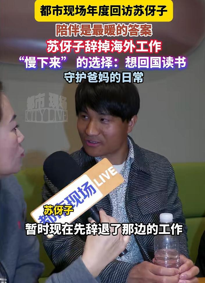 苏牙子辞掉了漂亮国那边的工作，回国专心陪伴父母，他认为还是陪父母好，因为父母年纪