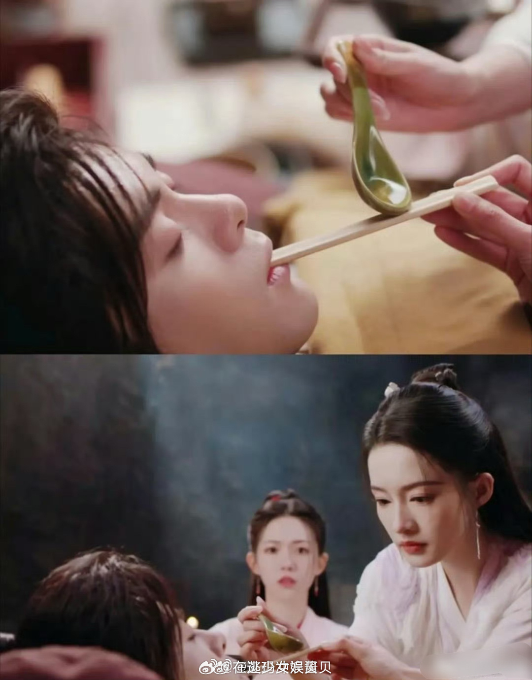 原来电视剧还可以不用嘴对嘴喂药的呀～ 