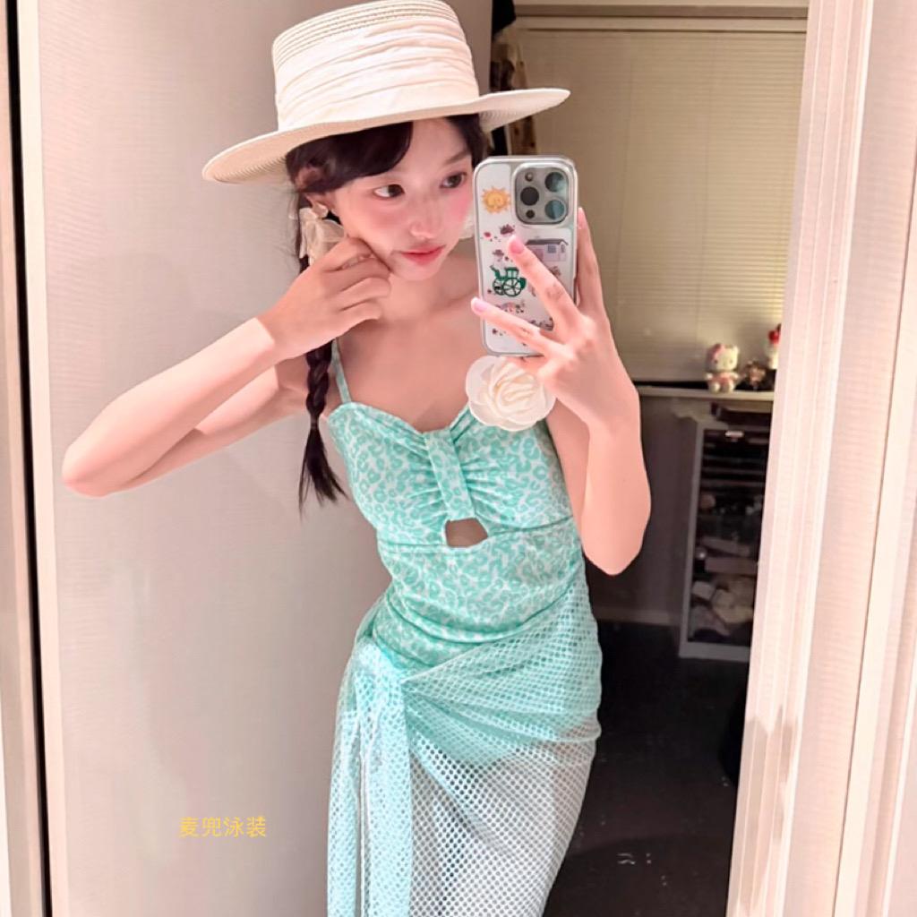 韩系仙女范显瘦花朵🌺气质度假温泉泳装度假风泳装美女 泳装穿搭风格 海滨型泳装美