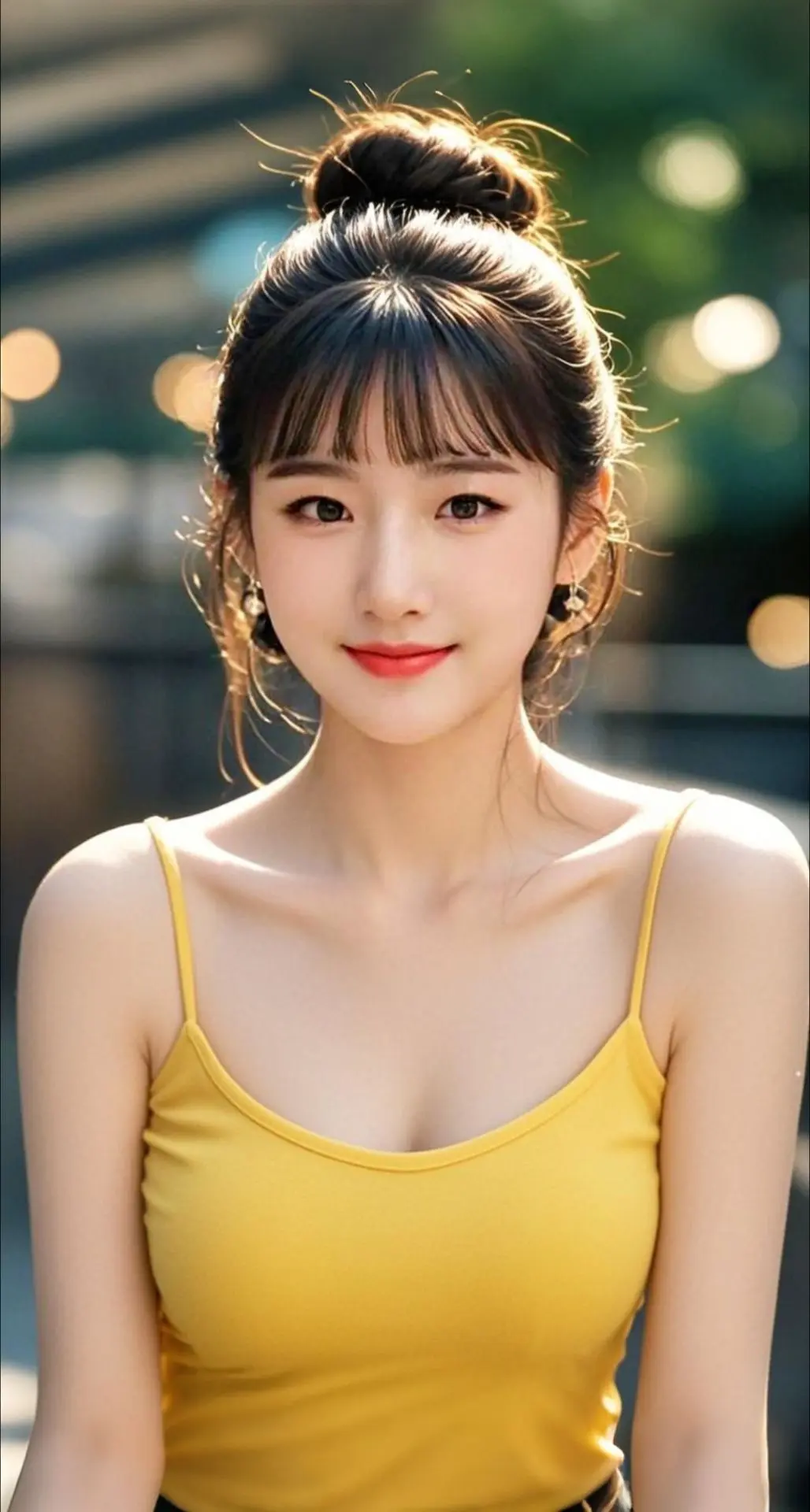 AI扩图 AI黄衫佳人