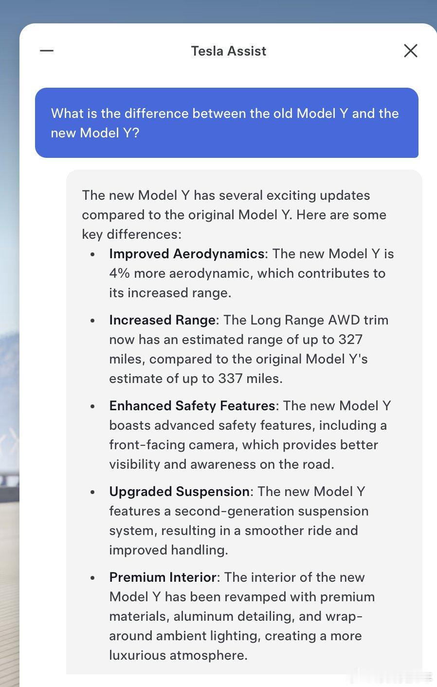 特斯拉在其网站上推出了一个由人工智能驱动的全新“特斯拉助手”聊天机器人，用于回答