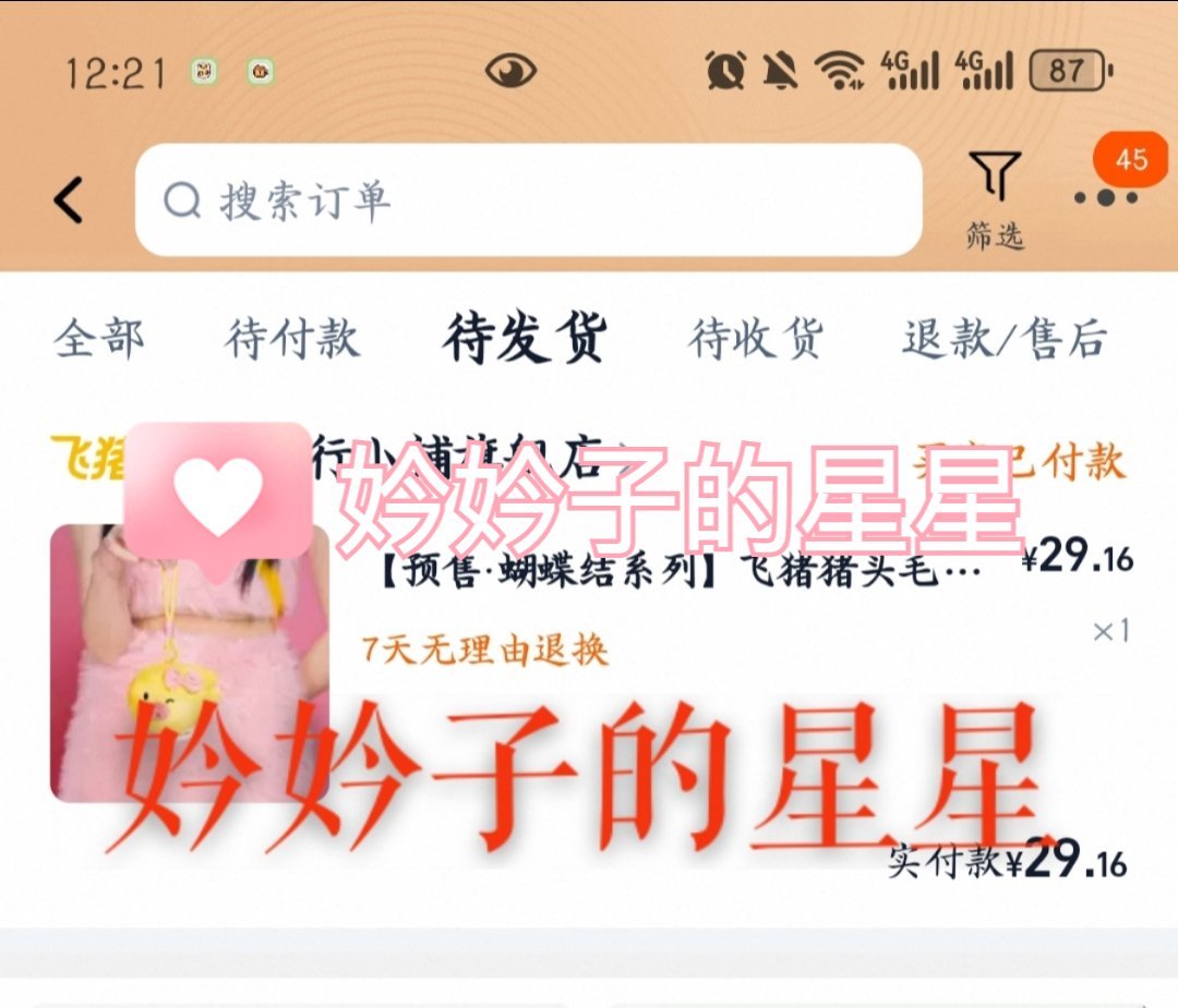 买了一个小猪挂件～超像小猪欣～૮₍◜ෆ◝.₎ა飞猪旅行全球代言人虞书欣 ​​​