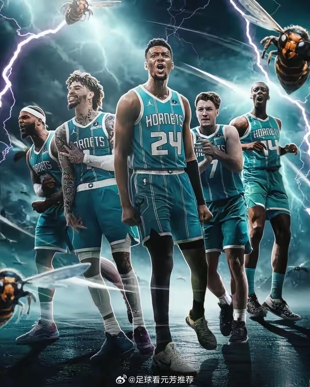 “一支穿云箭，千军万马来相见！”黄蜂大胜热火，136:106，基本锁定附加赛。谁