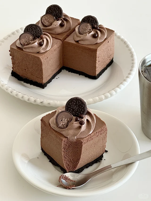 冰淇淋口感巧克力慕斯蛋糕🍫下午茶甜品