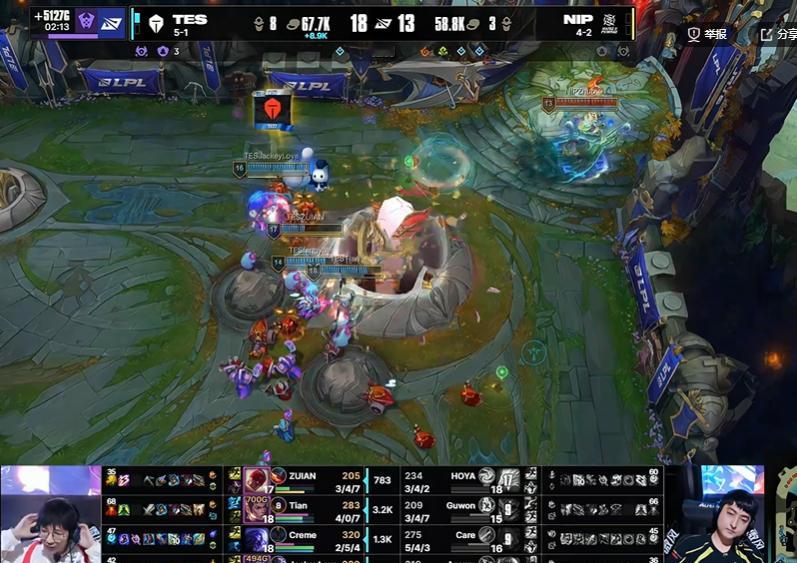 TES大场六连胜TES击败NIP，完成大场六连胜 
